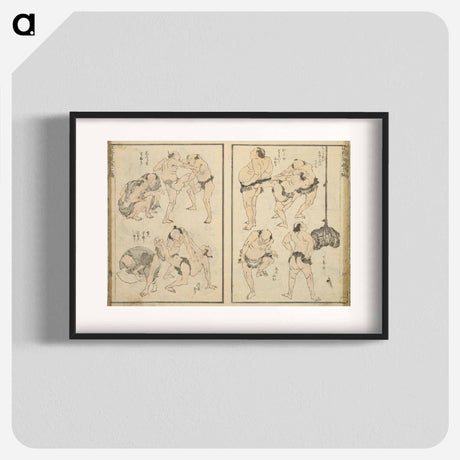 アートポスター-Random sketches by Hokusai volumes 1 to 11 - 葛飾 北斎 Poster.