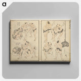 アートパネル-Random sketches by Hokusai volumes 1 to 11 - 葛飾 北斎 Canvas.