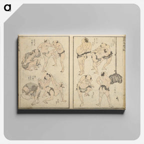 アートパネル-Random sketches by Hokusai volumes 1 to 11 - 葛飾 北斎 Canvas.