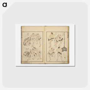 アートポストカード-Random sketches by Hokusai volumes 1 to 11 - 葛飾 北斎 Postcard.