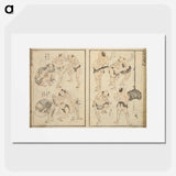アートポスター-Random sketches by Hokusai volumes 1 to 11 - 葛飾 北斎 Poster.