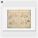 Random sketches by Hokusai volumes 1 to 11 - Katsushika Hokusai Poster.