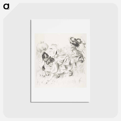 アートポストカード-Enfants jouant à la balle - ピエール オーギュスト ルノワール Postcard.