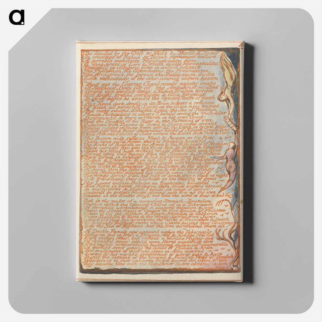 アートパネル-Jerusalem, Plate 89, "Tho divided by the Cross...." - ウィリアム ブレイク Canvas.