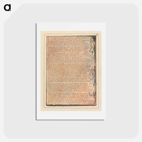 アートポストカード-Jerusalem, Plate 89, "Tho divided by the Cross...." - ウィリアム ブレイク Postcard.