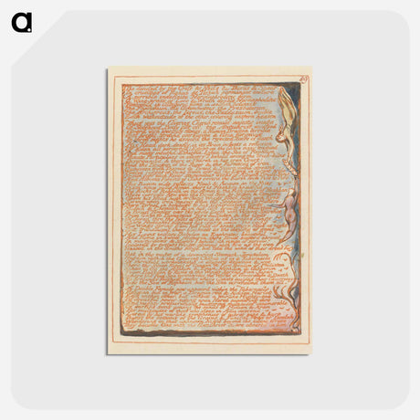 アートポストカード-Jerusalem, Plate 89, "Tho divided by the Cross...." - ウィリアム ブレイク Postcard.
