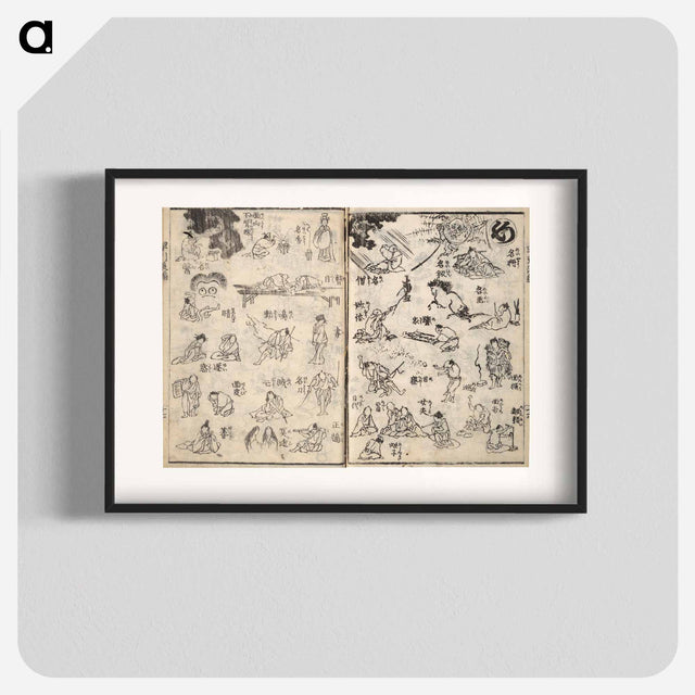 アートポスター-Hokusai's The Quick Pictorial Dictionary - 葛飾 北斎 Poster.