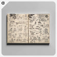 アートパネル-Hokusai's The Quick Pictorial Dictionary - 葛飾 北斎 Canvas.