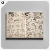 アートパネル-Hokusai's The Quick Pictorial Dictionary - 葛飾 北斎 Canvas.