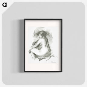 アートポスター-Étude de Femme nue, assise - ピエール オーギュスト ルノワール Poster.