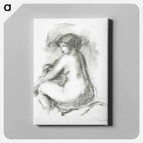 アートパネル-Étude de Femme nue, assise - ピエール オーギュスト ルノワール Canvas.