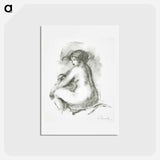 アートポストカード-Étude de Femme nue, assise - ピエール オーギュスト ルノワール Postcard.