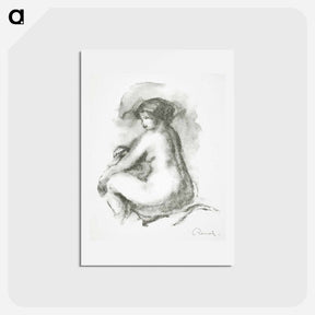 アートポストカード-Étude de Femme nue, assise - ピエール オーギュスト ルノワール Postcard.