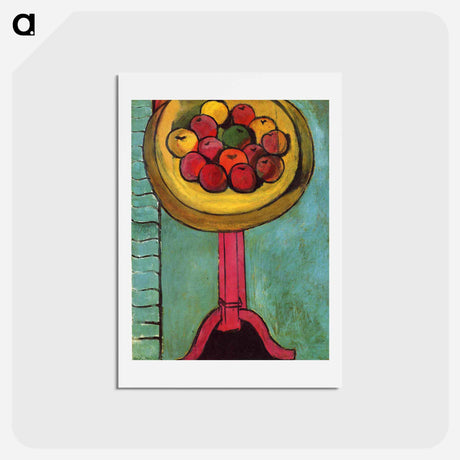 アートポストカード-Apples on a Table, Green Background - アンリ マティス Postcard.