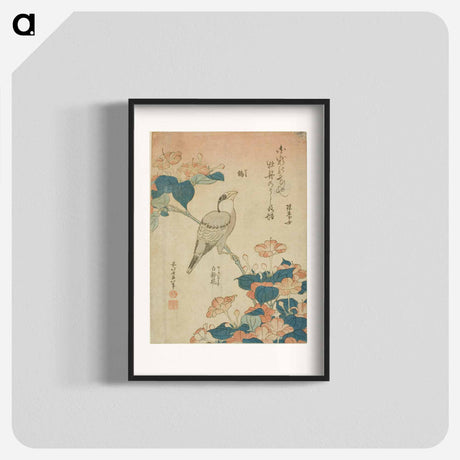 アートポスター-Hokusai's Grosbeak and mirabilis - 葛飾 北斎 Poster.