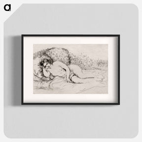 アートポスター-Nude Woman Reclining - ピエール オーギュスト ルノワール Poster.