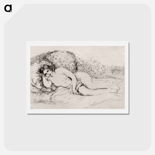 Nude Woman Reclining - ピエール オーギュスト ルノワール Postcard.