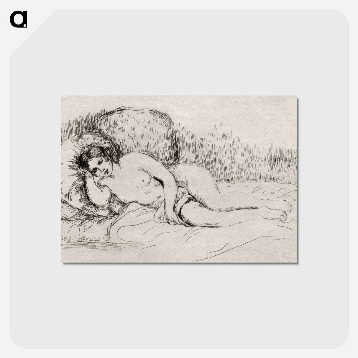 アートポストカード-Nude Woman Reclining - ピエール オーギュスト ルノワール Postcard.