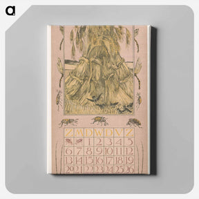 アートパネル-Kalenderblad juli met korenschoven - テオ ヴァン ホイテマ Canvas.