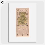 Kalenderblad juli met korenschoven - テオ ヴァン ホイテマ Poster.