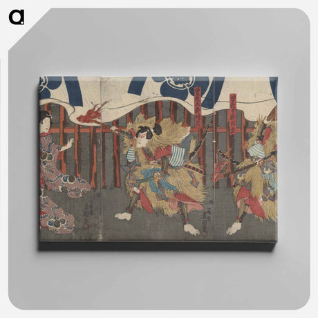 アートパネル-Sogano Jūrō Sukenari Soga No Gorō Tokimune Tegoshi No Sukuna
 - 歌川 国貞 Canvas.