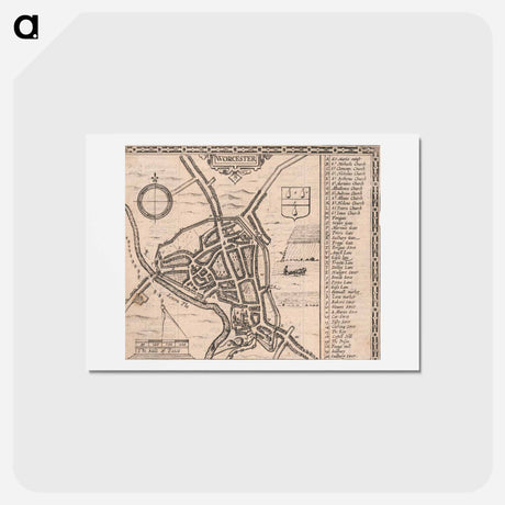 アートポストカード-Map of Worcester
 - イェール大学アートギャラリー Postcard.