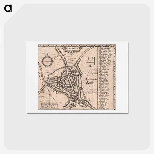 アートポストカード-Map of Worcester
 - イェール大学アートギャラリー Postcard.