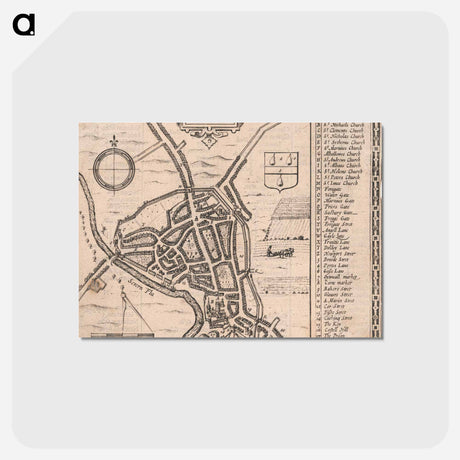 アートポストカード-Map of Worcester
 - イェール大学アートギャラリー Postcard.