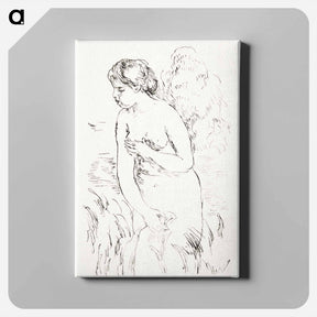 アートパネル-Baigneuse debout, à mi-jambes (Standing Bather, Down to the Knees) - ピエール オーギュスト ルノワール Canvas.
