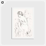 アートポストカード-Baigneuse debout, à mi-jambes (Standing Bather, Down to the Knees) - ピエール オーギュスト ルノワール Postcard.
