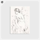 アートポストカード-Baigneuse debout, à mi-jambes (Standing Bather, Down to the Knees) - ピエール オーギュスト ルノワール Postcard.