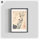 アートポスター-Large-Flowered Flat Bill and Sparrow
 - 歌川 広重 Poster.