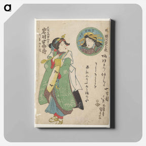 アートパネル-Woman with Ladle and Portrait
 - 歌川 国貞 Canvas.