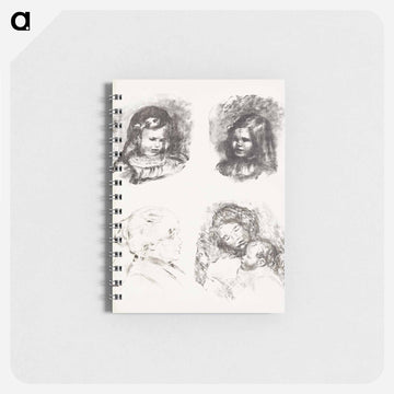 Lithograph of Claude Renoir, Head Lowered, Claude Renoir, Turned to the Left, Berthe Morisot, and Maternity, large plate - ピエール オーギュスト ルノワール Memo.