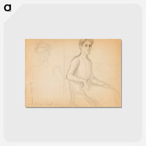 アートポストカード-Vapaaherratar Anne Bennetin muotokuvaluonnos - アルバート エーデルフェルト Postcard.