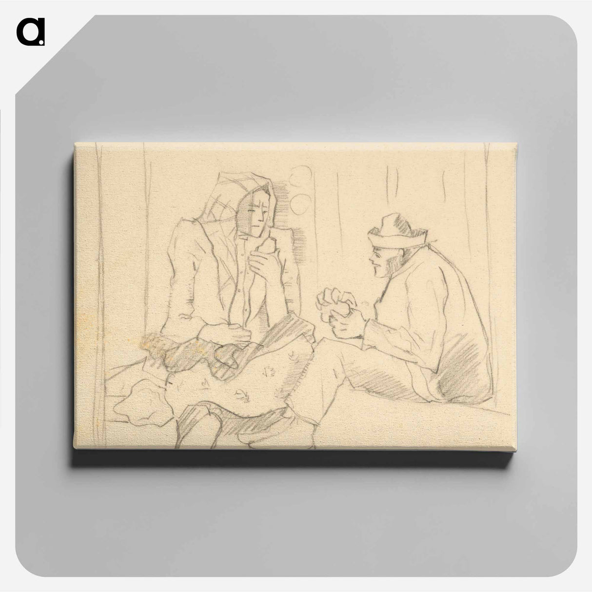 Woman and man eating - アーノルド ピーター ワイズ クビンチャン Canvas.