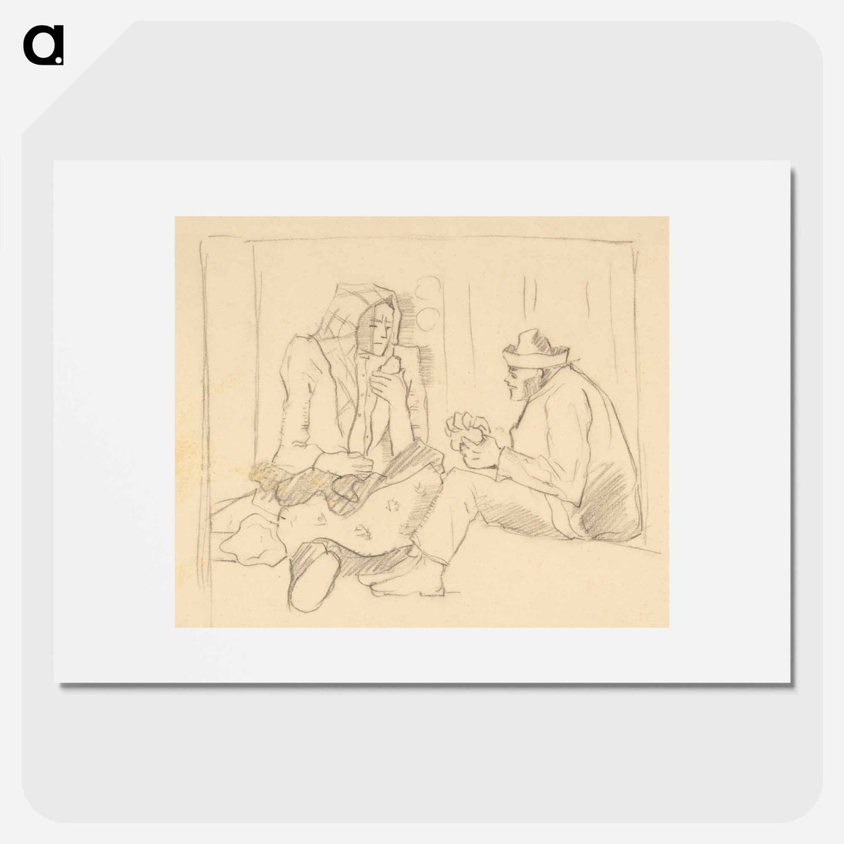 Woman and man eating - アーノルド ピーター ワイズ クビンチャン Poster.
