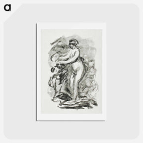 アートポストカード-Femme au cep de vigne, premiére variante - ピエール オーギュスト ルノワール Postcard.