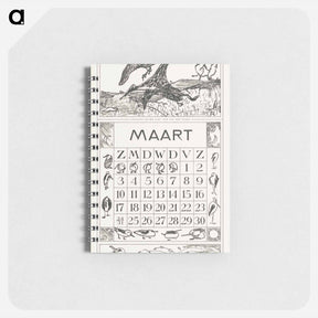 アートメモ帳-Kalenderblad maart met tureluurs - テオ ヴァン ホイテマ Memo.