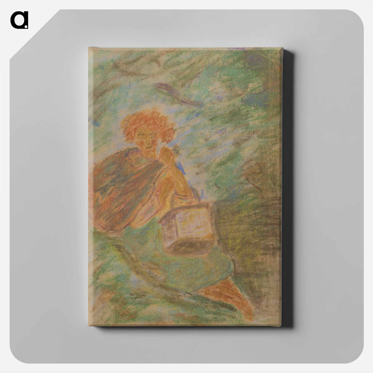Resting woman with a basket - アーノルド ピーター ワイズ クビンチャン Canvas.