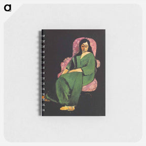 アートメモ帳-Lorette in a Green Robe against a Black Background - アンリ マティス Memo.