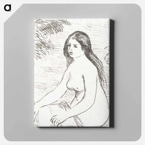 アートパネル-Seated Nude Woman - ピエール オーギュスト ルノワール Canvas.
