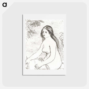 アートポストカード-Seated Nude Woman - ピエール オーギュスト ルノワール Postcard.