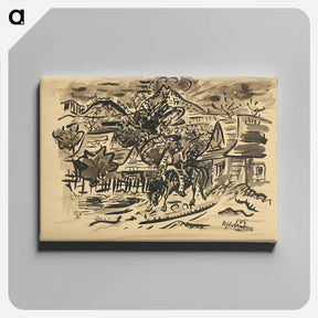 アートパネル-A man from orava on a horse - アーノルド ピーター ワイズ クビンチャン Canvas.
