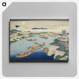 アートパネル-Hokusai's Moonlight on the Yodo River - 葛飾 北斎 Canvas.
