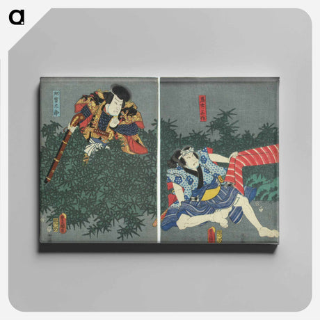 アートパネル-Actors Ichikawa Kodanji IV and Arashi Rikan III in the Play Gojusan Tsugi
 - 歌川 国貞 Canvas.