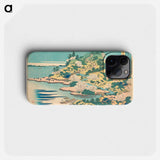 Hokusai's Tenpōzan at the Mouth of the Aji River in Settsu Province - 葛飾 北斎 Phone Case.