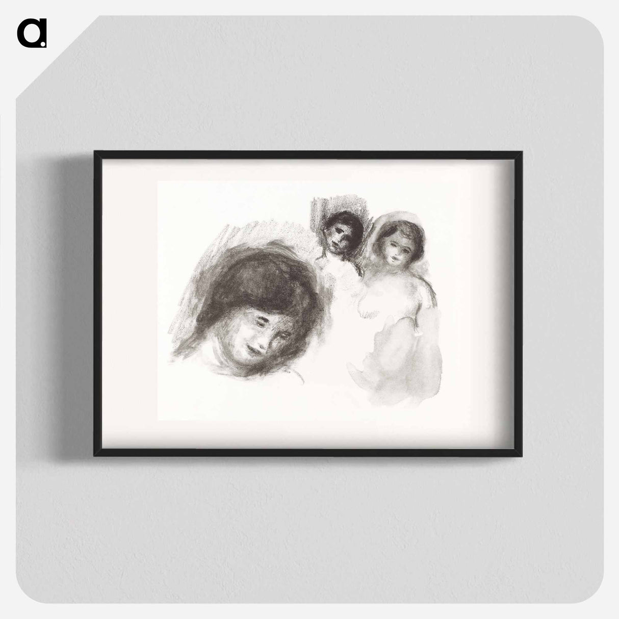 Stone with Three Sketches - Pierre-Auguste Renoir Poster.