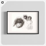 Stone with Three Sketches - Pierre-Auguste Renoir Poster.