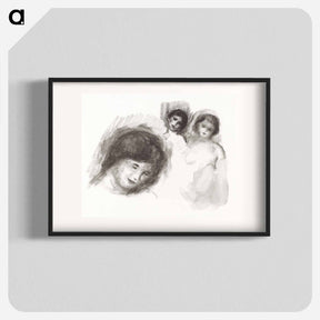 アートポスター-Stone with Three Sketches - ピエール オーギュスト ルノワール Poster.